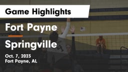 Fort Payne  vs Springville  Game Highlights - Oct. 7, 2023