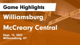 Williamsburg   vs McCreary Central  Game Highlights - Sept. 13, 2022