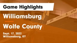 Williamsburg   vs Wolfe County  Game Highlights - Sept. 17, 2022