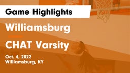 Williamsburg   vs CHAT Varsity Game Highlights - Oct. 4, 2022