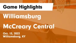 Williamsburg   vs McCreary Central  Game Highlights - Oct. 13, 2022