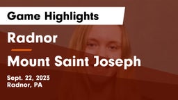 Radnor  vs Mount Saint Joseph Game Highlights - Sept. 22, 2023