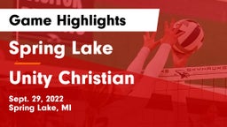 Spring Lake  vs Unity Christian  Game Highlights - Sept. 29, 2022