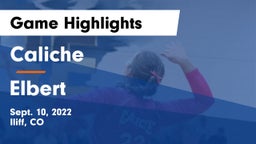 Caliche  vs Elbert Game Highlights - Sept. 10, 2022