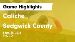 Caliche  vs Sedgwick County  Game Highlights - Sept. 30, 2022