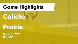 Caliche  vs Prairie  Game Highlights - Sept. 1, 2023