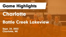 Charlotte  vs Battle Creek Lakeview  Game Highlights - Sept. 24, 2022