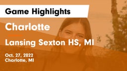 Charlotte  vs Lansing Sexton HS, MI Game Highlights - Oct. 27, 2022