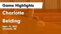 Charlotte  vs Belding  Game Highlights - Sept. 16, 2023