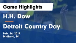 H.H. Dow  vs Detroit Country Day Game Highlights - Feb. 26, 2019