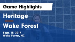 Heritage  vs Wake Forest  Game Highlights - Sept. 19, 2019