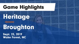 Heritage  vs Broughton Game Highlights - Sept. 23, 2019
