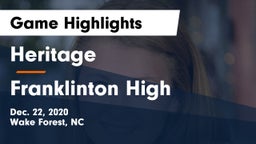 Heritage  vs Franklinton High  Game Highlights - Dec. 22, 2020
