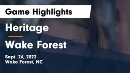 Heritage  vs Wake Forest  Game Highlights - Sept. 26, 2022