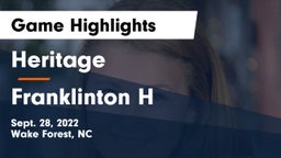 Heritage  vs Franklinton H Game Highlights - Sept. 28, 2022