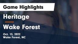 Heritage  vs Wake Forest  Game Highlights - Oct. 13, 2022