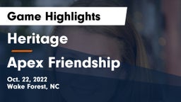 Heritage  vs Apex Friendship  Game Highlights - Oct. 22, 2022