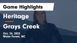 Heritage  vs Grays Creek  Game Highlights - Oct. 24, 2023