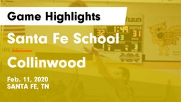 Santa Fe School  vs Collinwood  Game Highlights - Feb. 11, 2020