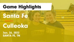 Santa Fe  vs Culleoka  Game Highlights - Jan. 26, 2022