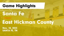 Santa Fe  vs East Hickman County  Game Highlights - Nov. 18, 2023