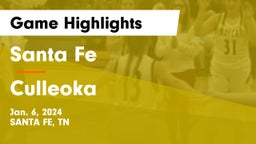 Santa Fe  vs Culleoka  Game Highlights - Jan. 6, 2024
