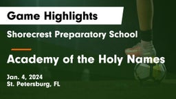 Shorecrest Preparatory School vs Academy of the Holy Names Game Highlights - Jan. 4, 2024