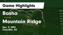 Basha  vs Mountain Ridge  Game Highlights - Dec. 5, 2023