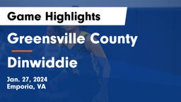 Greensville County  vs Dinwiddie  Game Highlights - Jan. 27, 2024