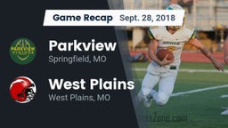Recap: Parkview  vs. West Plains  2018