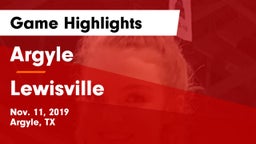 Argyle  vs Lewisville  Game Highlights - Nov. 11, 2019
