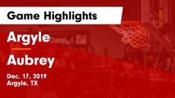 Argyle  vs Aubrey  Game Highlights - Dec. 17, 2019