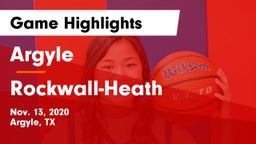 Argyle  vs Rockwall-Heath  Game Highlights - Nov. 13, 2020