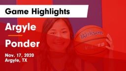 Argyle  vs Ponder  Game Highlights - Nov. 17, 2020