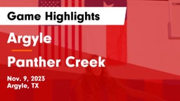 Argyle  vs Panther Creek  Game Highlights - Nov. 9, 2023