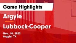 Argyle  vs Lubbock-Cooper  Game Highlights - Nov. 10, 2023