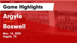 Argyle  vs Boswell   Game Highlights - Nov. 14, 2020