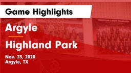 Argyle  vs Highland Park  Game Highlights - Nov. 23, 2020