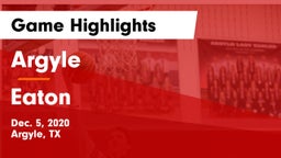 Argyle  vs Eaton  Game Highlights - Dec. 5, 2020