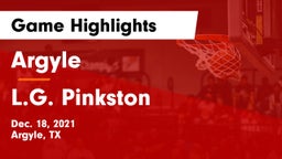 Argyle  vs L.G. Pinkston Game Highlights - Dec. 18, 2021