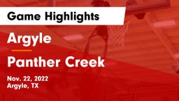 Argyle  vs Panther Creek  Game Highlights - Nov. 22, 2022