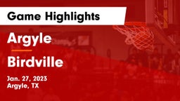 Argyle  vs Birdville  Game Highlights - Jan. 27, 2023