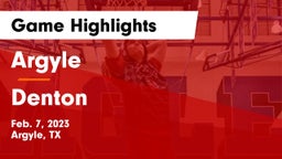 Argyle  vs Denton  Game Highlights - Feb. 7, 2023