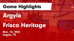 Argyle  vs Frisco Heritage  Game Highlights - Nov. 10, 2023