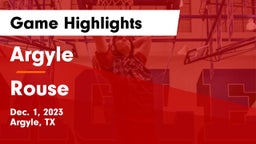 Argyle  vs Rouse  Game Highlights - Dec. 1, 2023