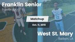 Matchup: Franklin Senior High vs. West St. Mary  2019