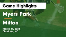 Myers Park  vs Milton  Game Highlights - March 11, 2022