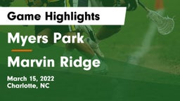 Myers Park  vs Marvin Ridge Game Highlights - March 15, 2022