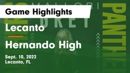 Lecanto  vs Hernando High Game Highlights - Sept. 10, 2022