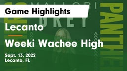 Lecanto  vs Weeki Wachee High Game Highlights - Sept. 13, 2022